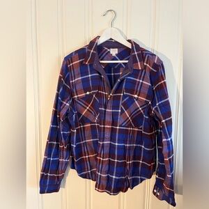 XL jcrew flannel half zip